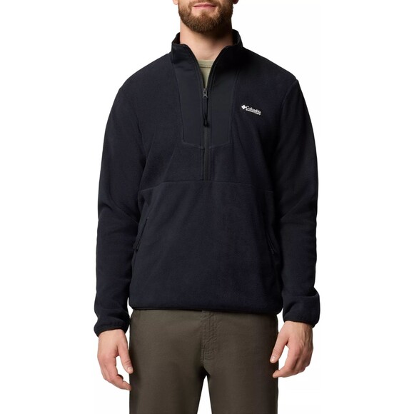 COLUMBIA MEN’S SWEATSHIRT/JACKET SEQUOIA GROVE 1/2 ZIP FLEECE BLACK SIZE SMALL - Picture 3 of 4